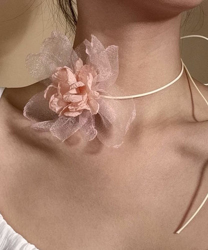 Fine Green Cloth Tulle Floral Choker YU004 ABC