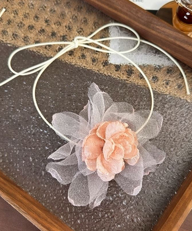 Fine Green Cloth Tulle Floral Choker YU004 ABC