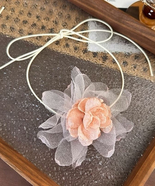 Fine Green Cloth Tulle Floral Choker YU004 ABC