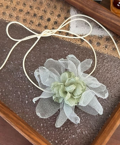 Fine Green Cloth Tulle Floral Choker YU004 ABC