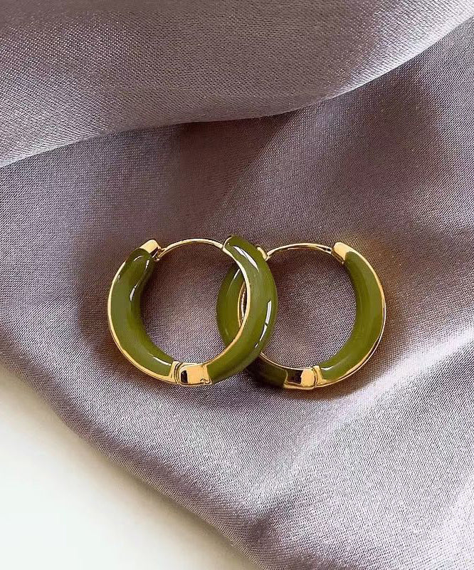 Fine Green Copper Overgild Circle Hoop EarringsFine Silk Sterling Silver Broken Silver Gypsophila Necklace ET007 ABC