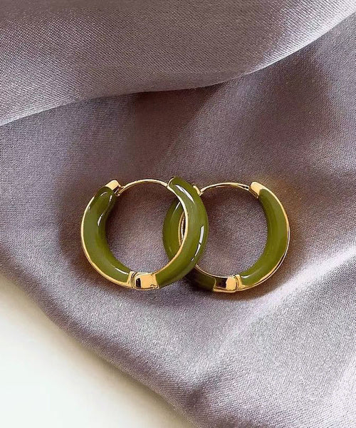 Fine Green Copper Overgild Circle Hoop EarringsFine Silk Sterling Silver Broken Silver Gypsophila Necklace ET007 ABC