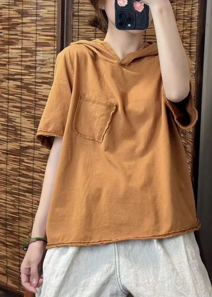 Cotton Fine Hooded Summer Tanks Pocket Green FashionChic