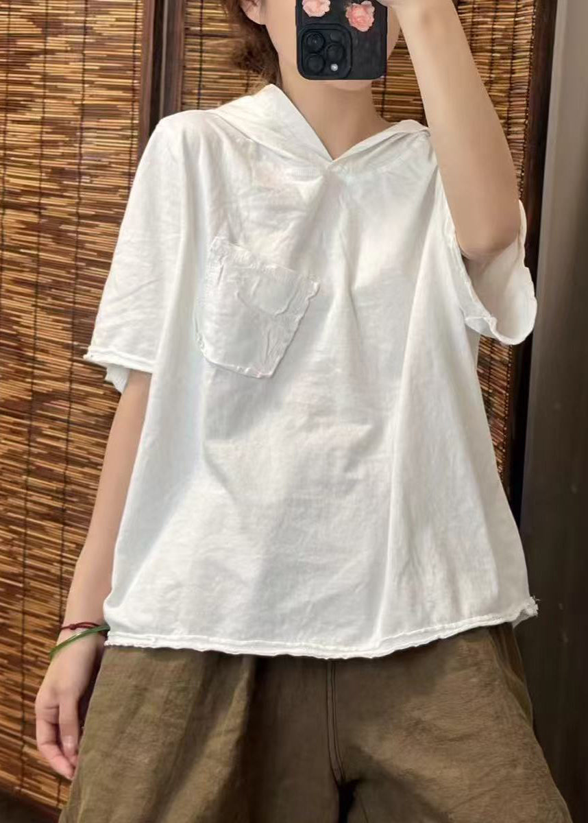 Cotton Fine Hooded Summer Tanks Pocket Green FashionChic