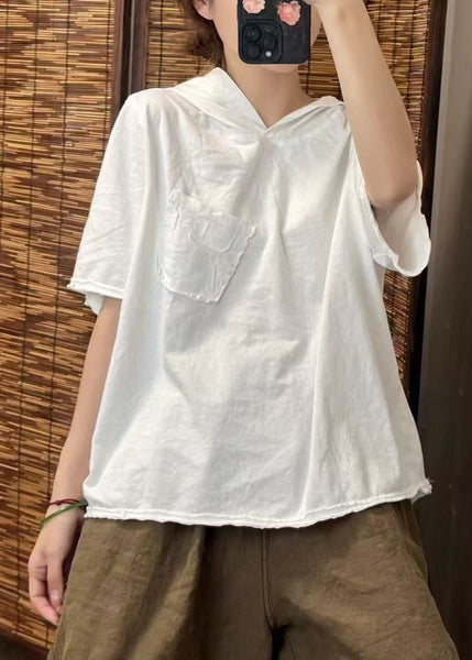 Cotton Fine Hooded Summer Tanks Pocket Green FashionChic