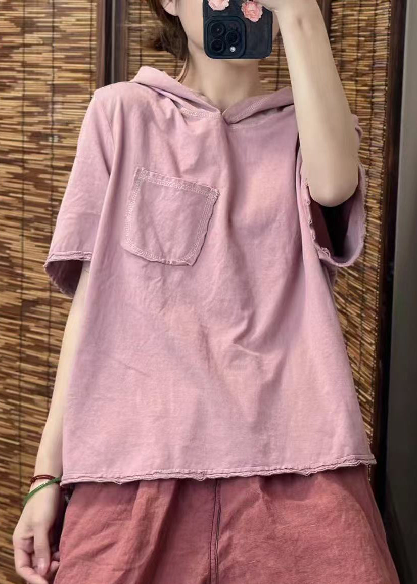 Cotton Fine Hooded Summer Tanks Pocket Green FashionChic