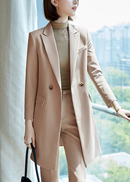 Fine Khaki Double Breast Spandex Trench Coats Spring YJ012 ABC