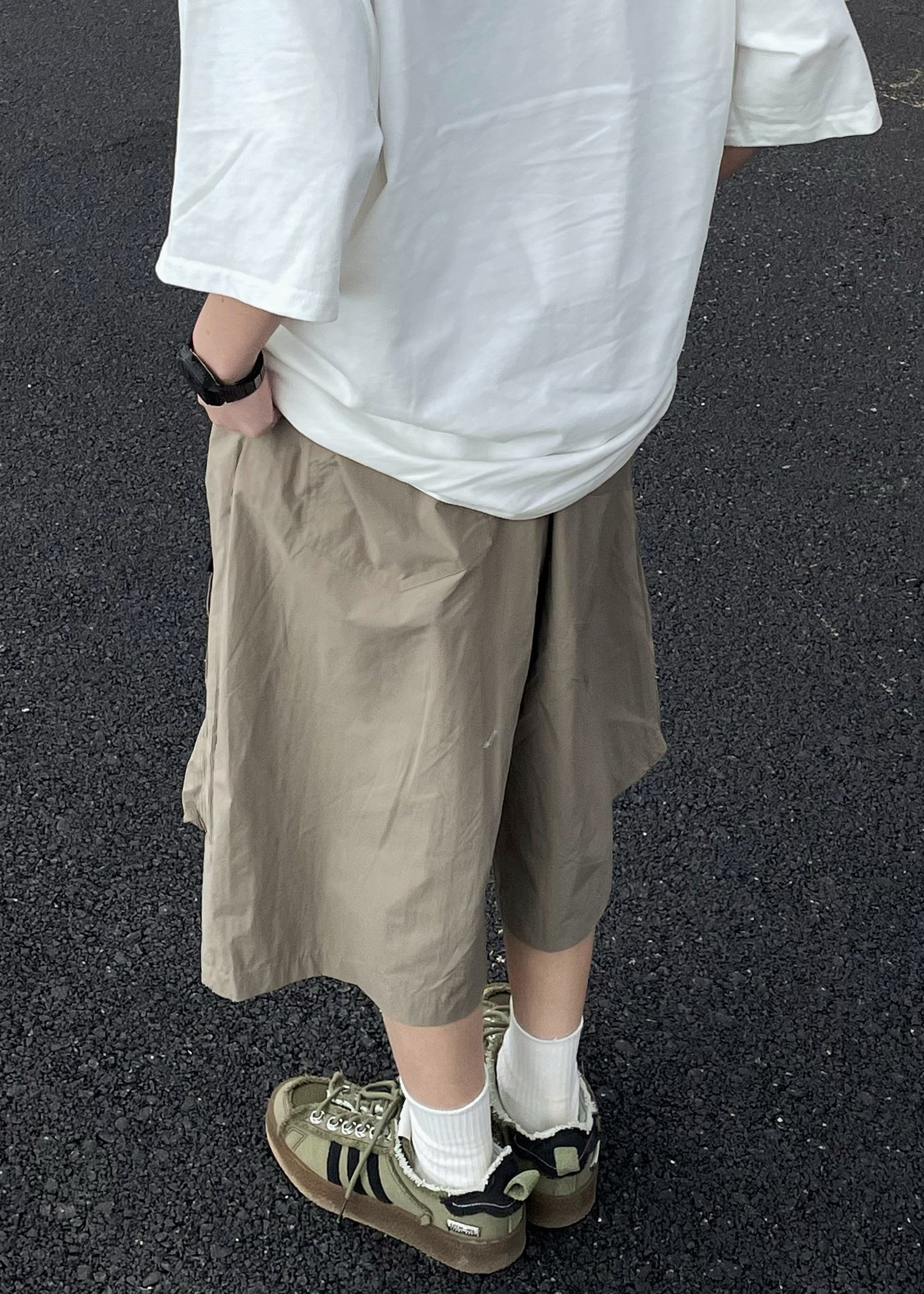 Fine Khaki High Waist Patchwork Mens Straight Pants YT028 Men-Silk-MENCP240721