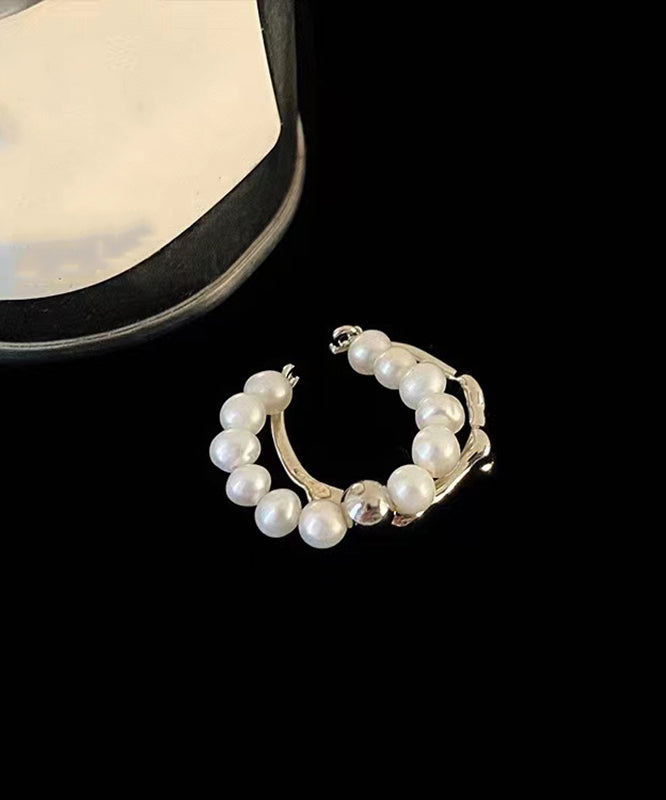 Pearl Metal Tassel Set Two-Piece Rings Fine FashionChic