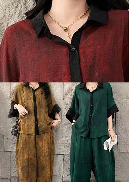 Piece Women Two Patchwork Cotton Oversized Fine Mulberry Set FashionChic