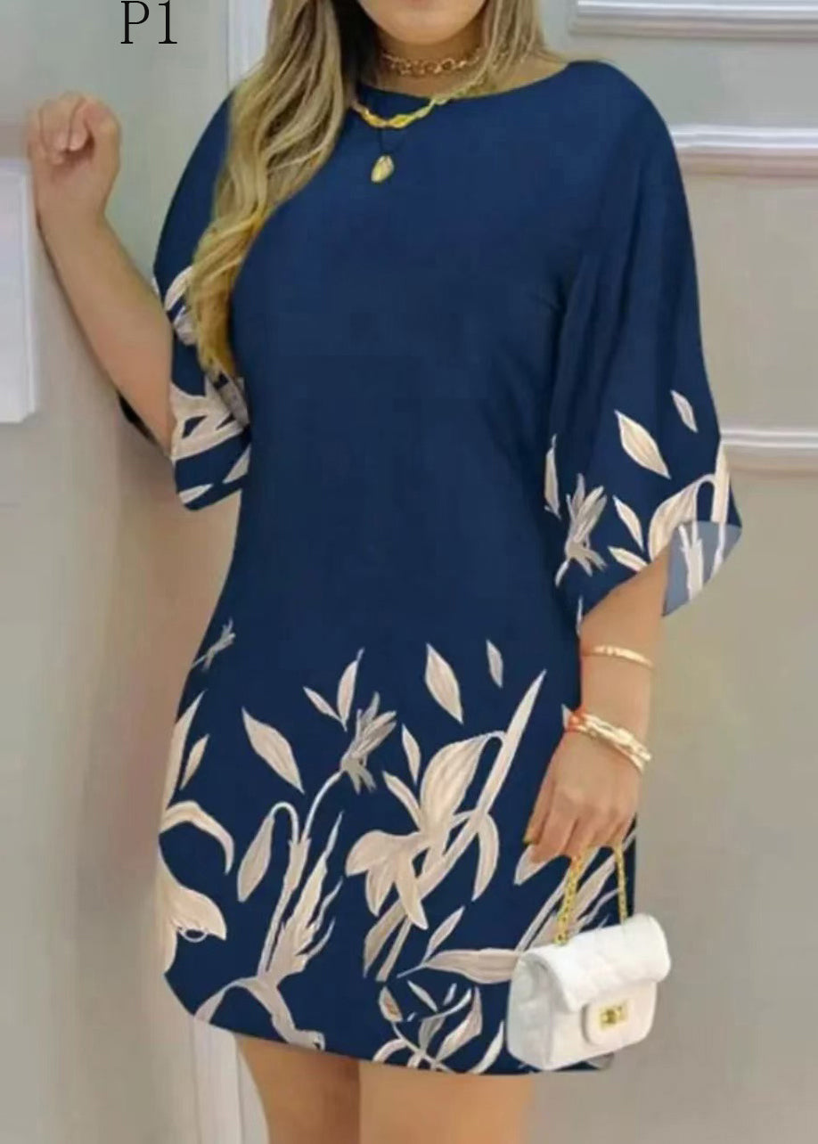 Print Holiday Summer Cotton Dress Fine Oversized FashionChic