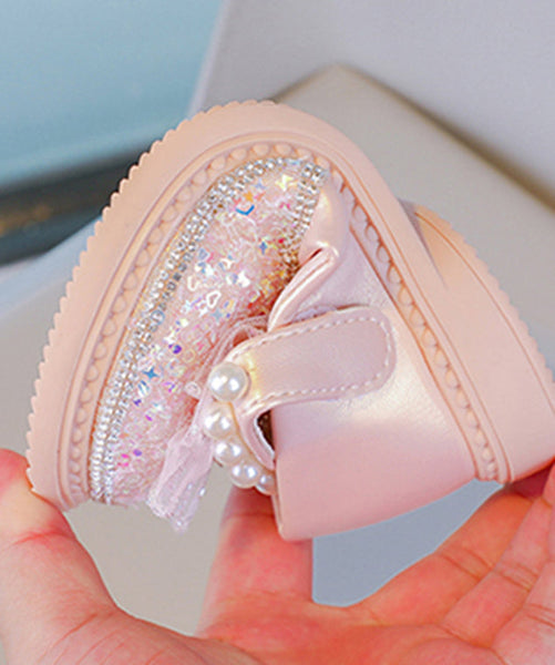 Buckle Shoes Fine Flat Zircon Girls Pearl Pink Strap Crystal FashionChic