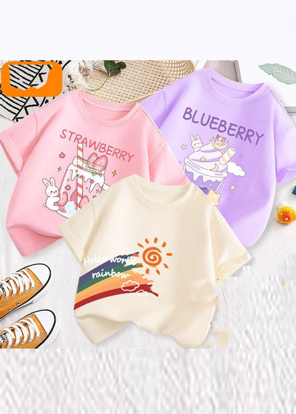 Fine Print Patchwork Kids Tops Three Pieces Set Summer YU1072 WS-RCTZ-STP240529