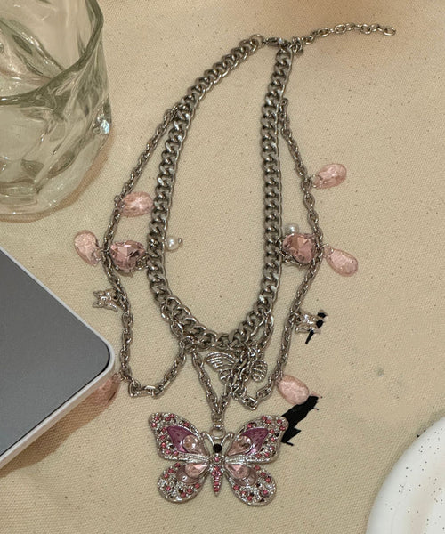 Fine Red Alloy Crystal Butterfly Tassel Waist Chain PO066 JEW-BCH240729
