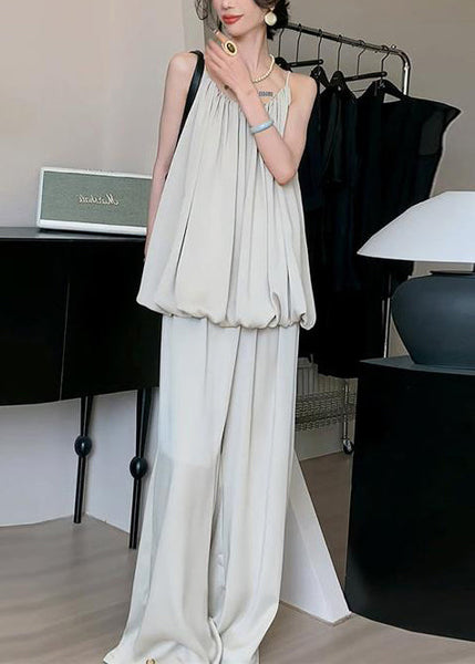 Outfits Shoulder Red Summer Ice Fine Set Piece Cold Silk Two FashionChic