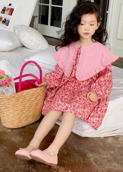 Fine Red Ruffled Patchwork Kids Maxi Dress Fall SS1039 MM-RCTZ-FDL240601