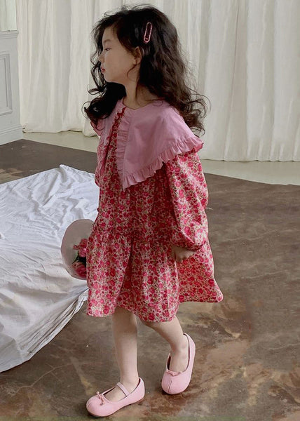 Fine Red Ruffled Patchwork Kids Maxi Dress Fall SS1039 MM-RCTZ-FDL240601