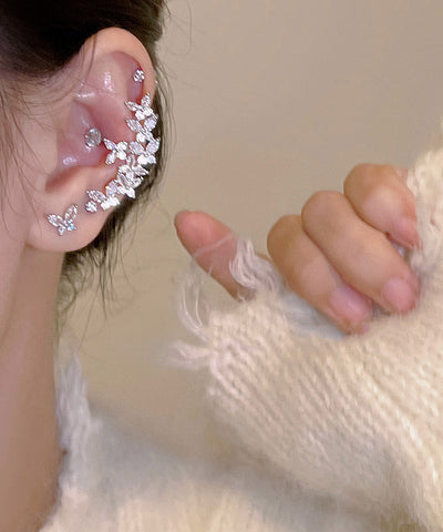 Fine Silk Alloy Zircon Floral Stud Earrings YA019 ABC