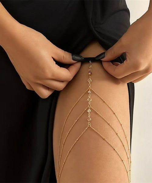 Body Alloy Tassel Star Chain Beach Shape Silk Zircon Fine FashionChic