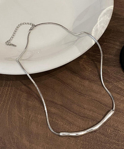 Fine Copper Necklace Asymmetrical Wrinkled Silk FashionChic