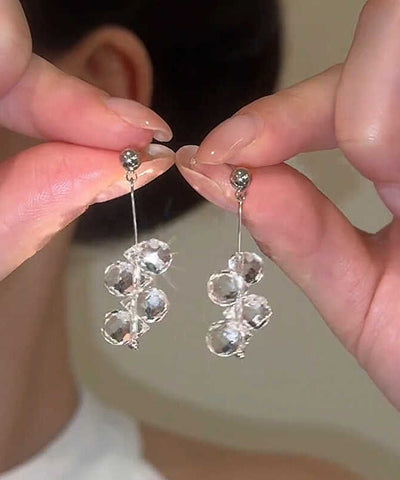 Tassel Ball Crystal Drop Silk Earrings Copper Fine FashionChic