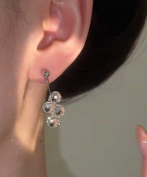 Tassel Ball Crystal Drop Silk Earrings Copper Fine FashionChic