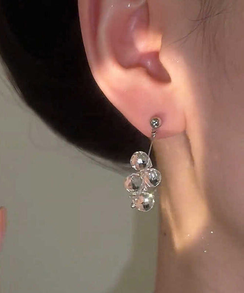 Tassel Ball Crystal Drop Silk Earrings Copper Fine FashionChic