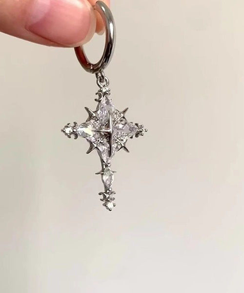 Overgild Drop Snowflake Earrings Silk Fine Copper Zircon FashionChic