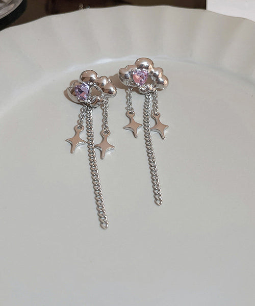 Copper Fine Drop Earrings Zircon Silk Water Tassel FashionChic