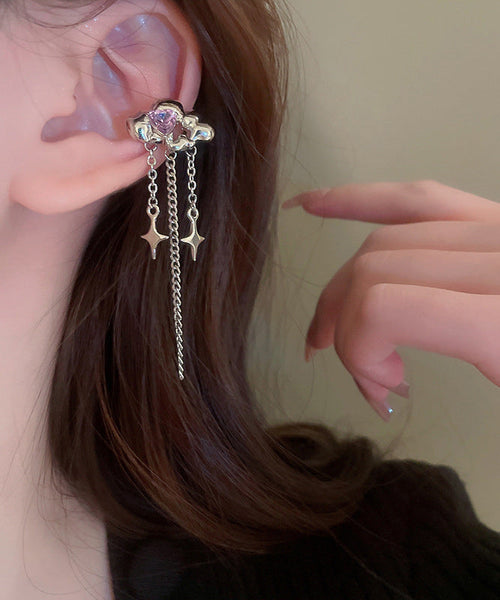 Copper Fine Drop Earrings Zircon Silk Water Tassel FashionChic