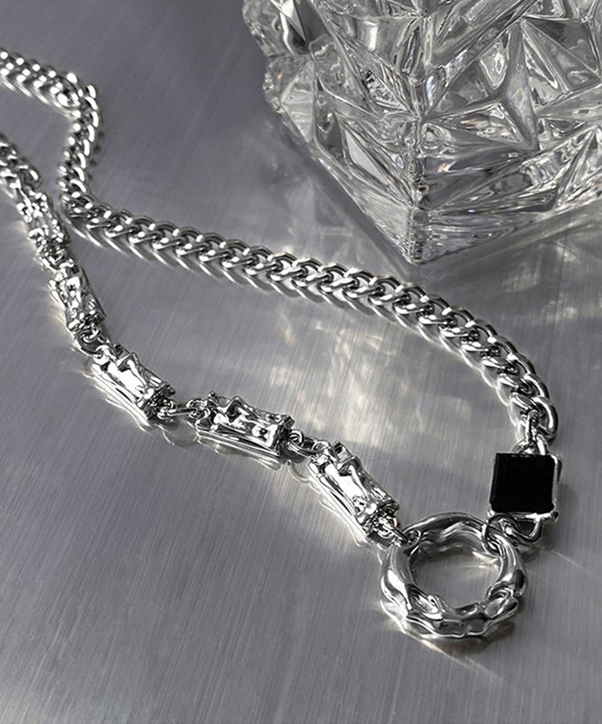 Stainless Zircon Steel Silk Asymmetrical Fine Lariat Necklace FashionChic