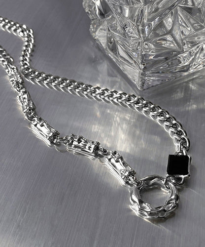 Stainless Zircon Steel Silk Asymmetrical Fine Lariat Necklace FashionChic