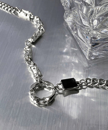 Stainless Zircon Steel Silk Asymmetrical Fine Lariat Necklace FashionChic