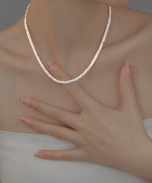 Fine Silk Sterling Silver Broken Silver Gypsophila Necklace ET001 ABC