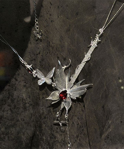 Silk Stone Sterling Gem Fine Pendant Necklace Silver Butterfly FashionChic