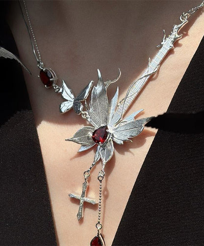 Silk Stone Sterling Gem Fine Pendant Necklace Silver Butterfly FashionChic