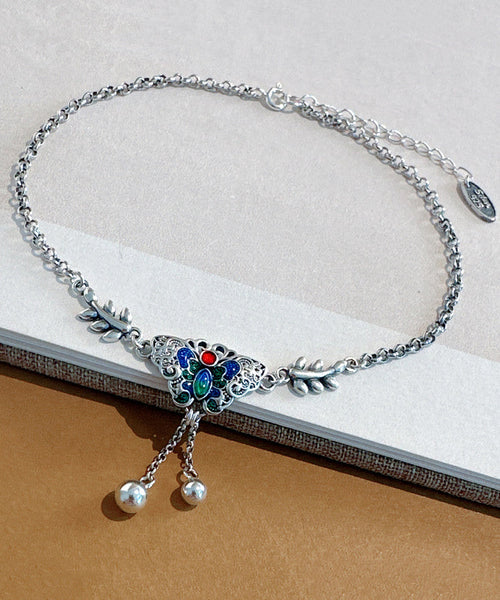 Fine Silk Sterling Silver Butterfly Tassel Anklets AB1088 Genistyle Shop