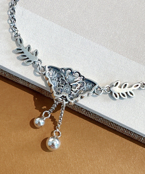 Fine Silk Sterling Silver Butterfly Tassel Anklets AB1088 Genistyle Shop