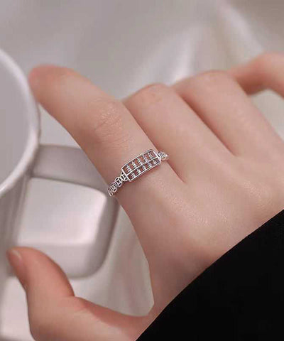 Fine Rings Abacus Hollow Silver Out Silk Sterling FashionChic
