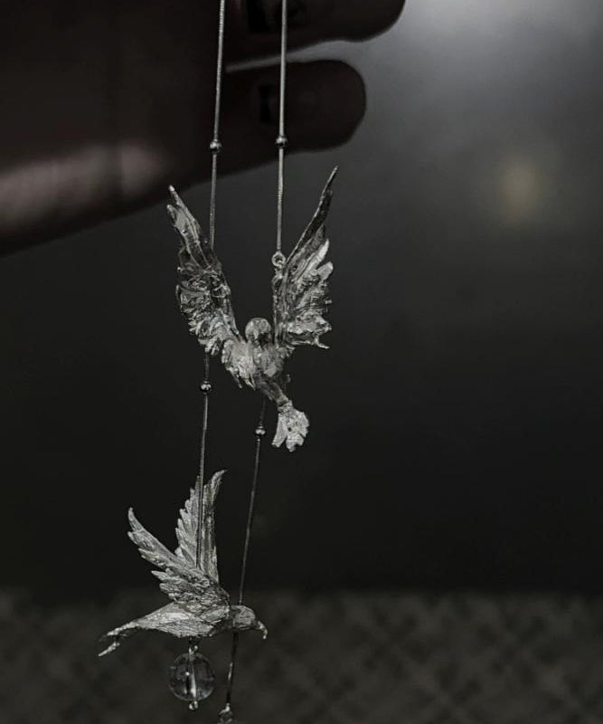 Tassel Drop Fine Earrings Sterling Silver Bird Silk Little FashionChic