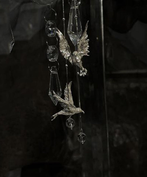 Tassel Drop Fine Earrings Sterling Silver Bird Silk Little FashionChic