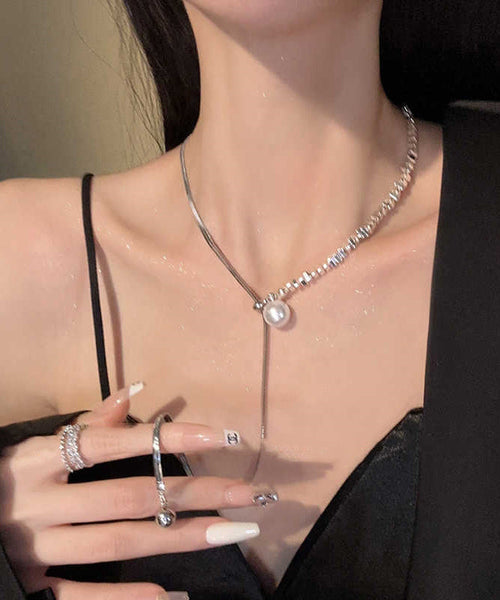 Pull Pearl Silver Sterling Patchwork Silk Fine Broken FashionChic
