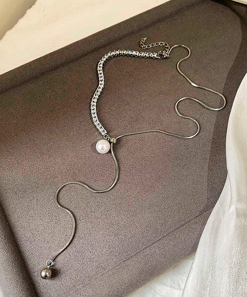 Pull Pearl Silver Sterling Patchwork Silk Fine Broken FashionChic