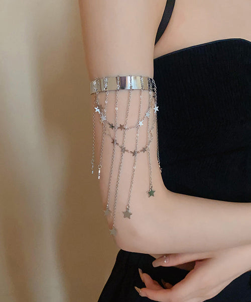 Fine Silk Sterling Silver Star Tassel Open Arm Chain II003 JEW-BCH240825