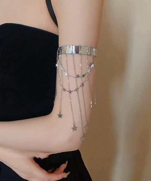 Fine Silk Sterling Silver Star Tassel Open Arm Chain II003 JEW-BCH240825