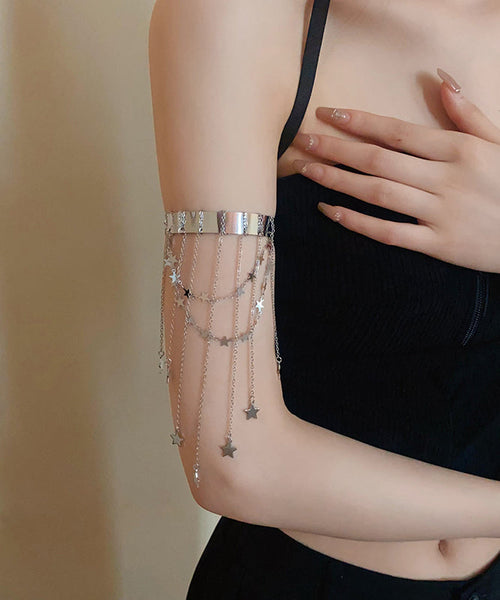 Fine Silk Sterling Silver Star Tassel Open Arm Chain II003 JEW-BCH240825