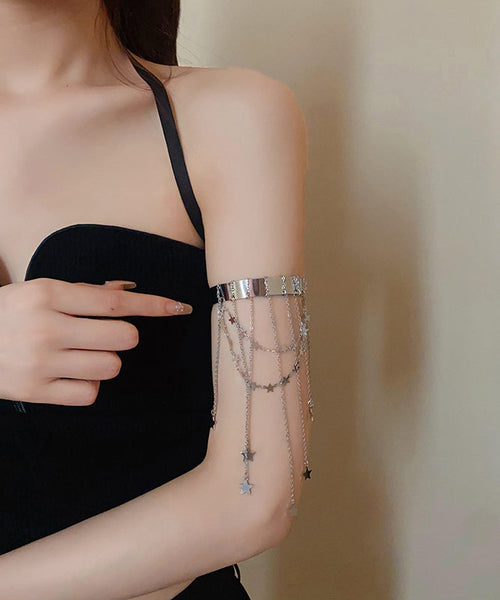 Fine Silk Sterling Silver Star Tassel Open Arm Chain II003 JEW-BCH240825