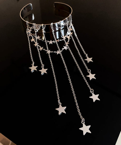 Fine Silk Sterling Silver Star Tassel Open Arm Chain II003 JEW-BCH240825