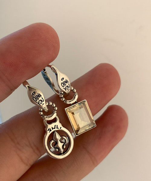 Fine Silk Sterling Silver Zircon Cross Drop Earrings YD029 ABC