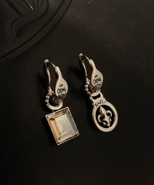 Fine Silk Sterling Silver Zircon Cross Drop Earrings YD029 ABC